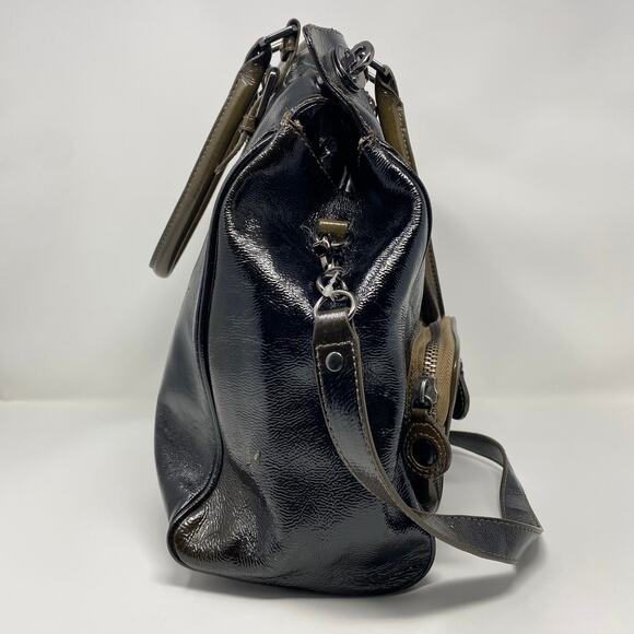 Elliott Lucca Black and Green Ombre Cow Leather Shoulder Bag - Picture 2 of 10